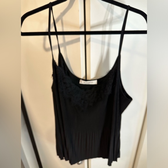 Violeta by MNG Black XXL Lace Blouse Tank 2x - Picture 5 of 8